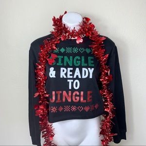 NWT Freeze Single & Ready to Jingle Crop Sweater